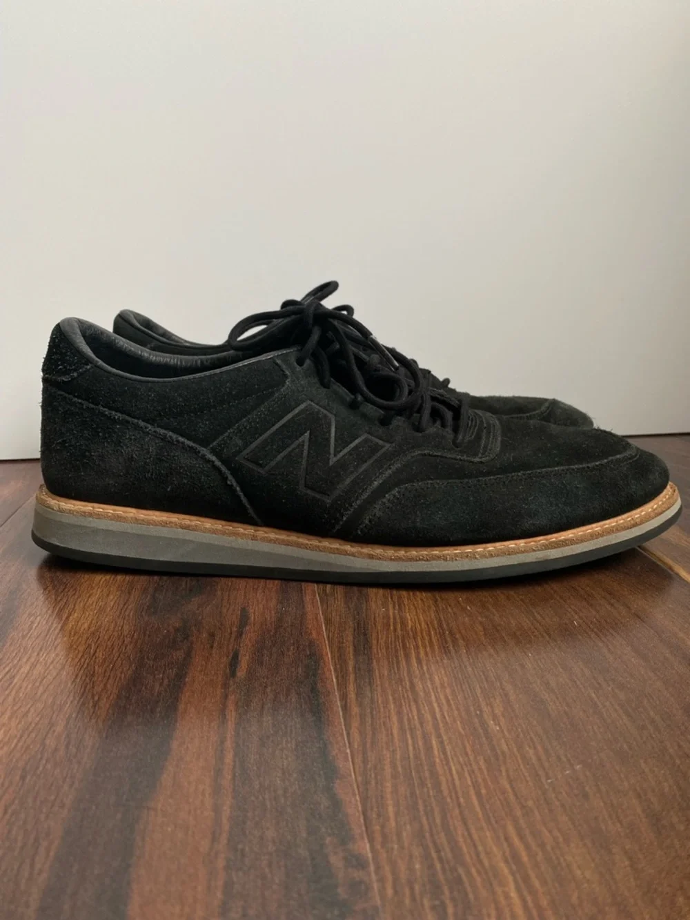 New Balance Black Suede Leather Oxford Casual Dress Sneakers MD1100BK Size 10